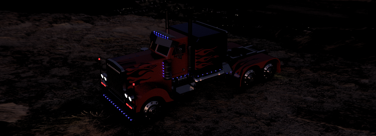 61-彼得比尔特379擎天柱主卡车 3d模型图纸