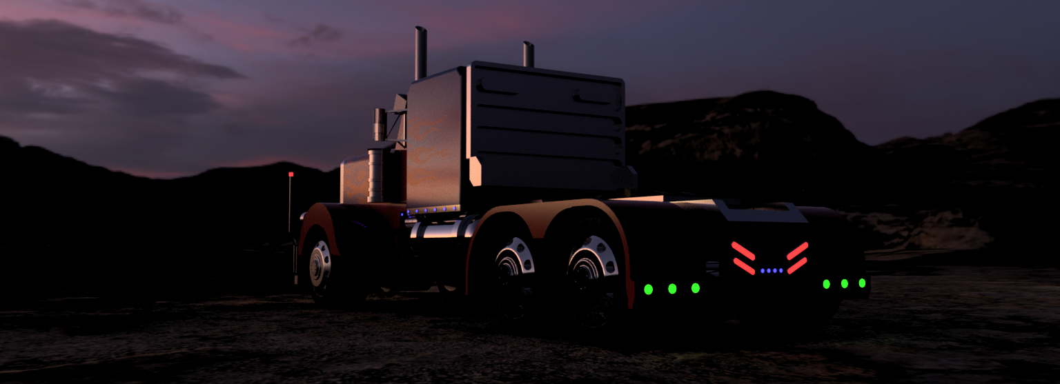 61-彼得比尔特379擎天柱主卡车 3d模型图纸