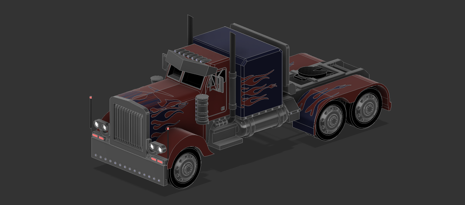 61-彼得比尔特379擎天柱主卡车 3d模型图纸