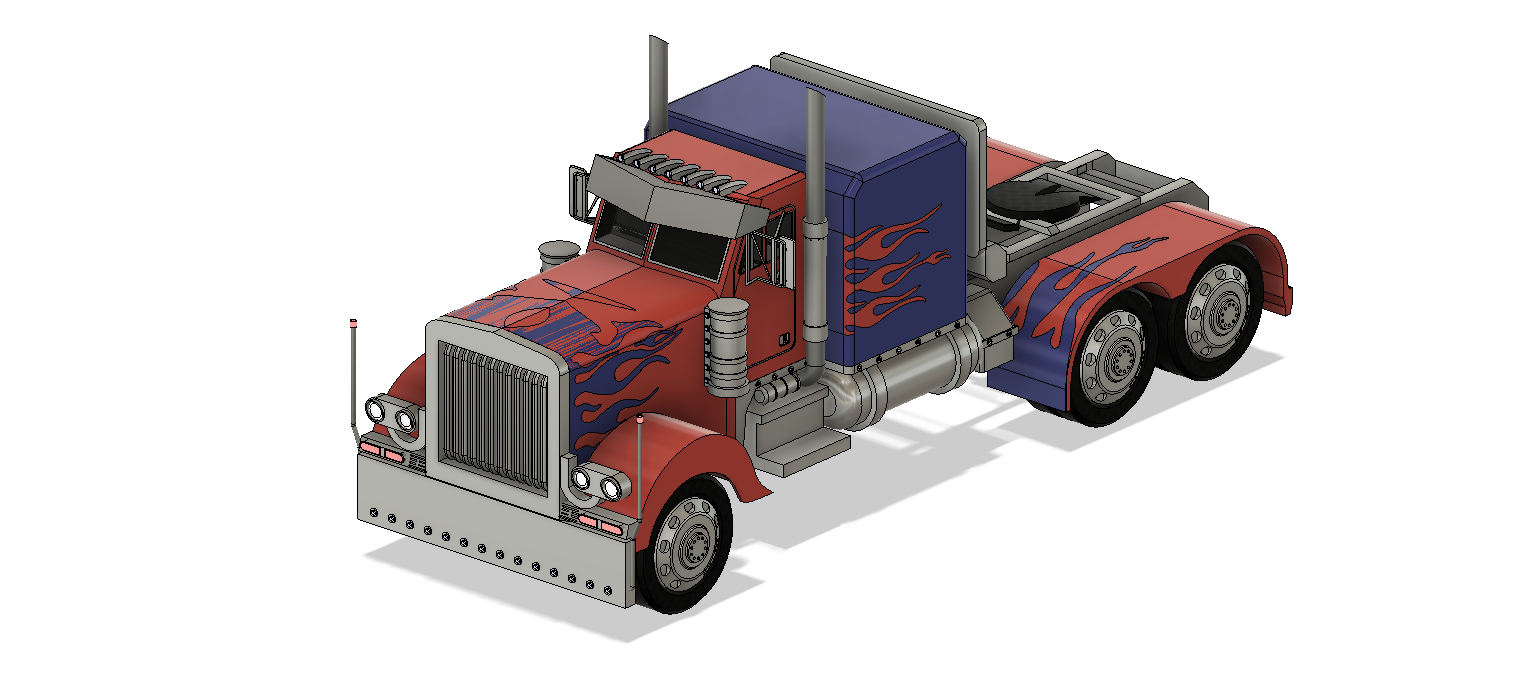 61-彼得比尔特379擎天柱主卡车 3d模型图纸