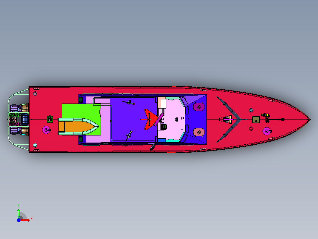高速巡逻公务艇前视图