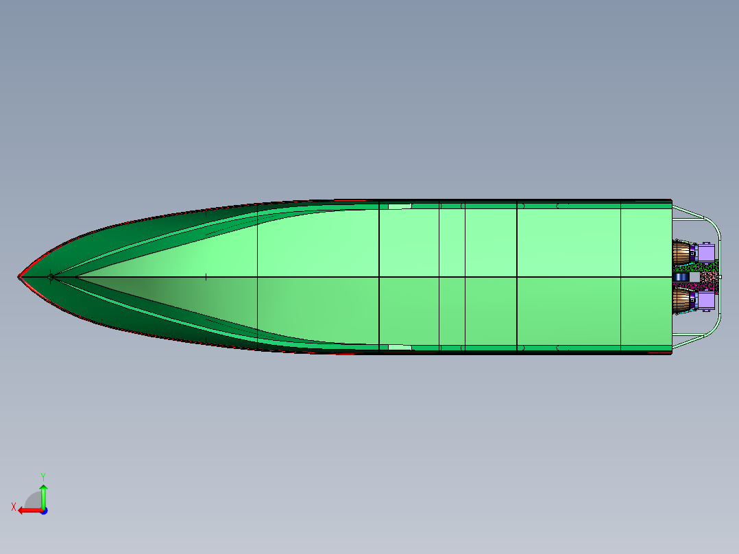 高速巡逻公务艇右视图