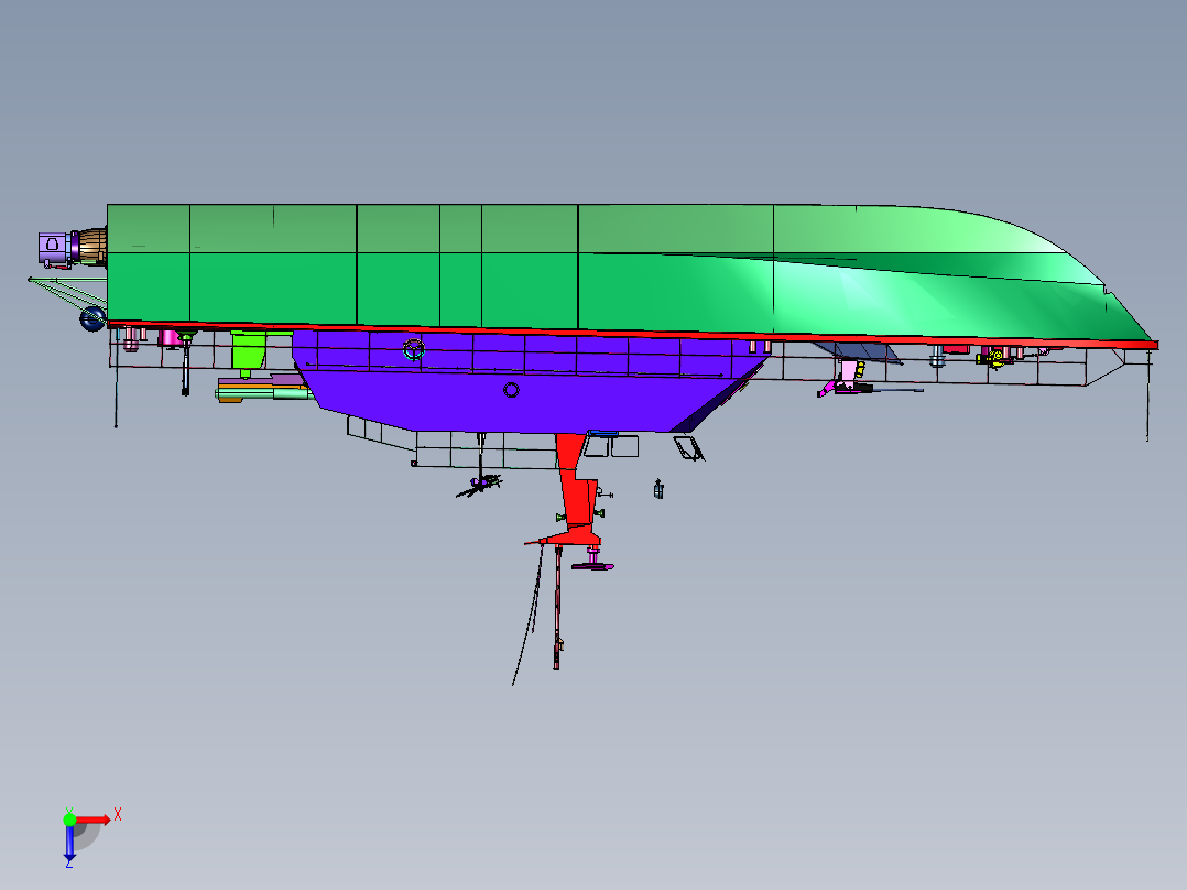 高速巡逻公务艇俯视图