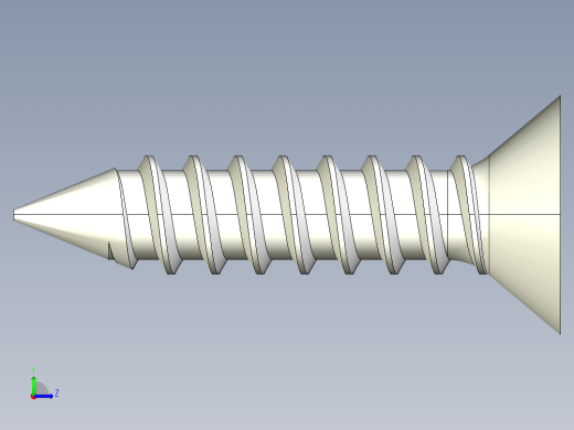m3-13-to-40-沉头自攻螺丝-Screw M3 x 13 for Wood.STEP左视缩略图