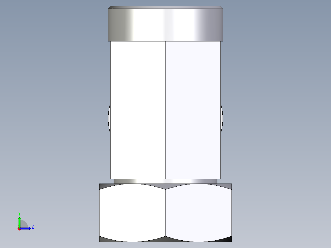 卡套式工业通用硬管接头EO_Swivel_nut_run_tee_EL42LOMDCF左视图
