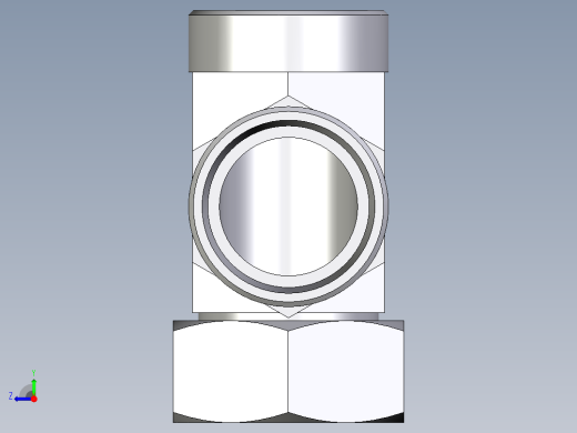 卡套式工业通用硬管接头EO_Swivel_nut_run_tee_EL42LOMDCF右视缩略图