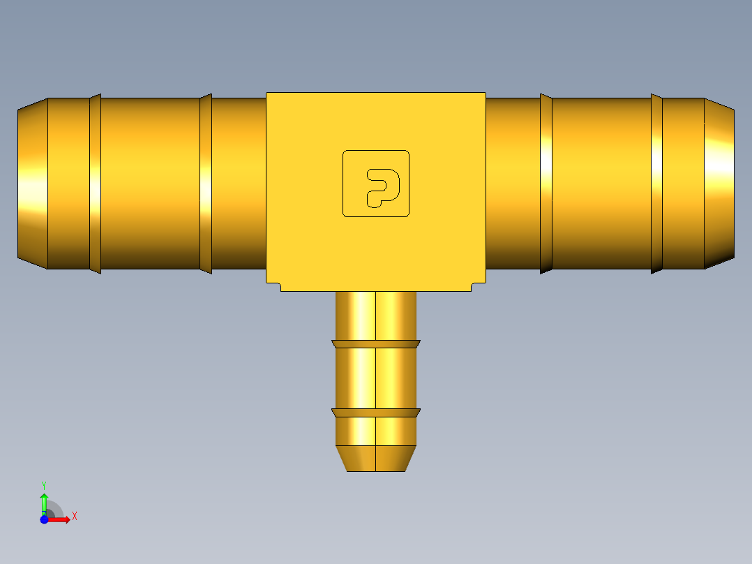 工业通用螺蚊管倒齿式工业硬管接头Union Tee Combination Sizes 224-8-8-4前视图