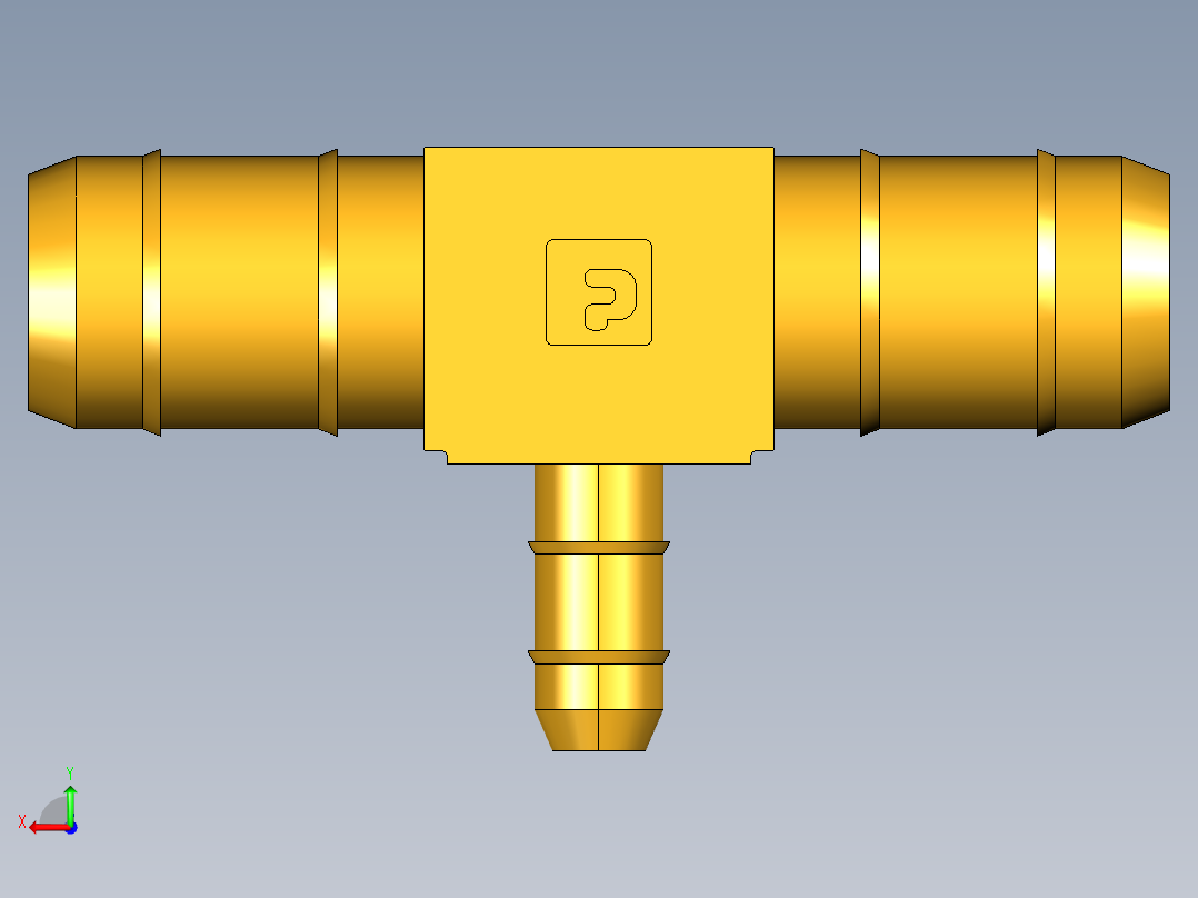 工业通用螺蚊管倒齿式工业硬管接头Union Tee Combination Sizes 224-8-8-4后视图
