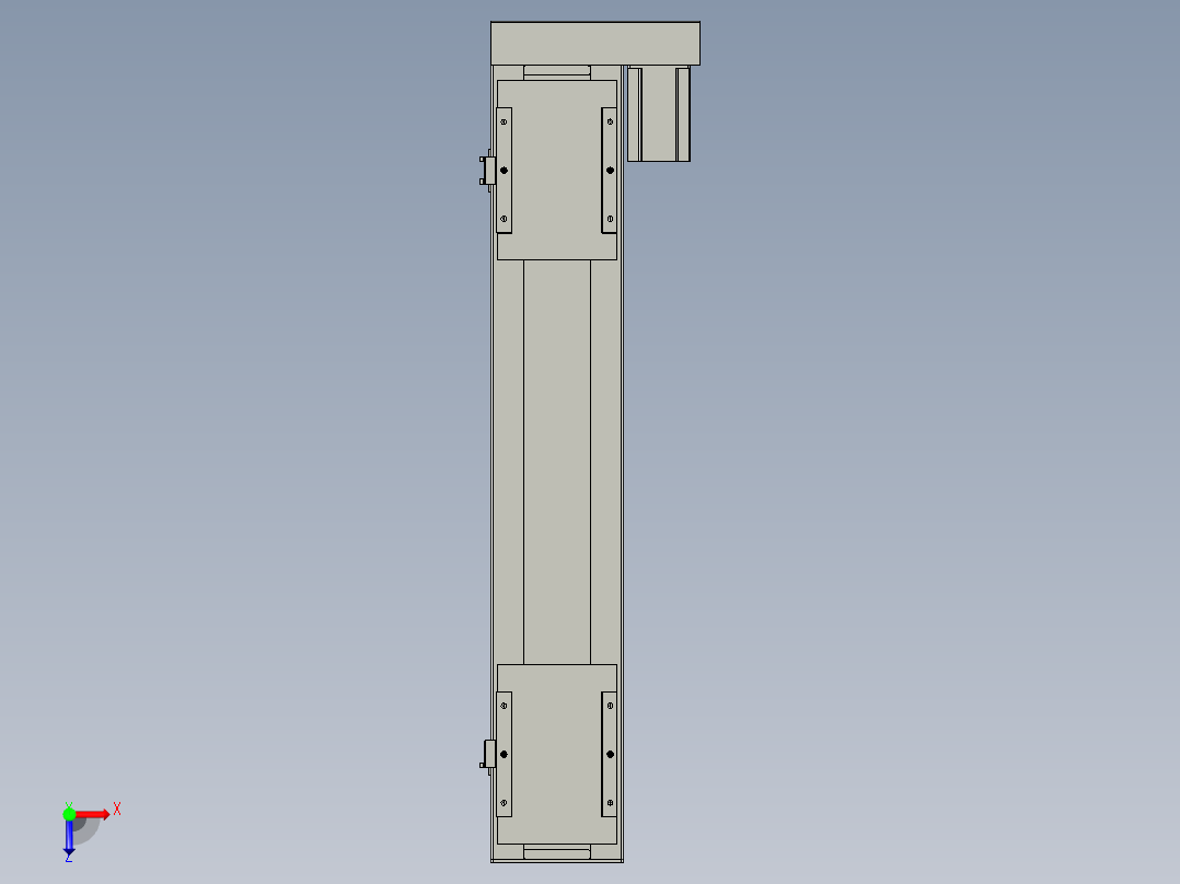 直线模组LHC17-S700-R设计图纸俯视图