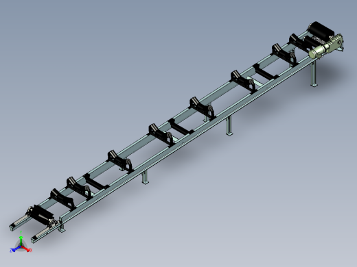 小角度倾斜皮带输送机结构3D图纸 INVENTOR设计 附STP