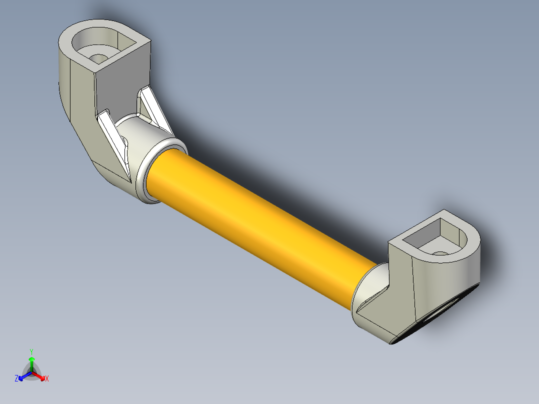 取手(鋁合金)(B)RS-3D多系列多零件图纸模型主视图