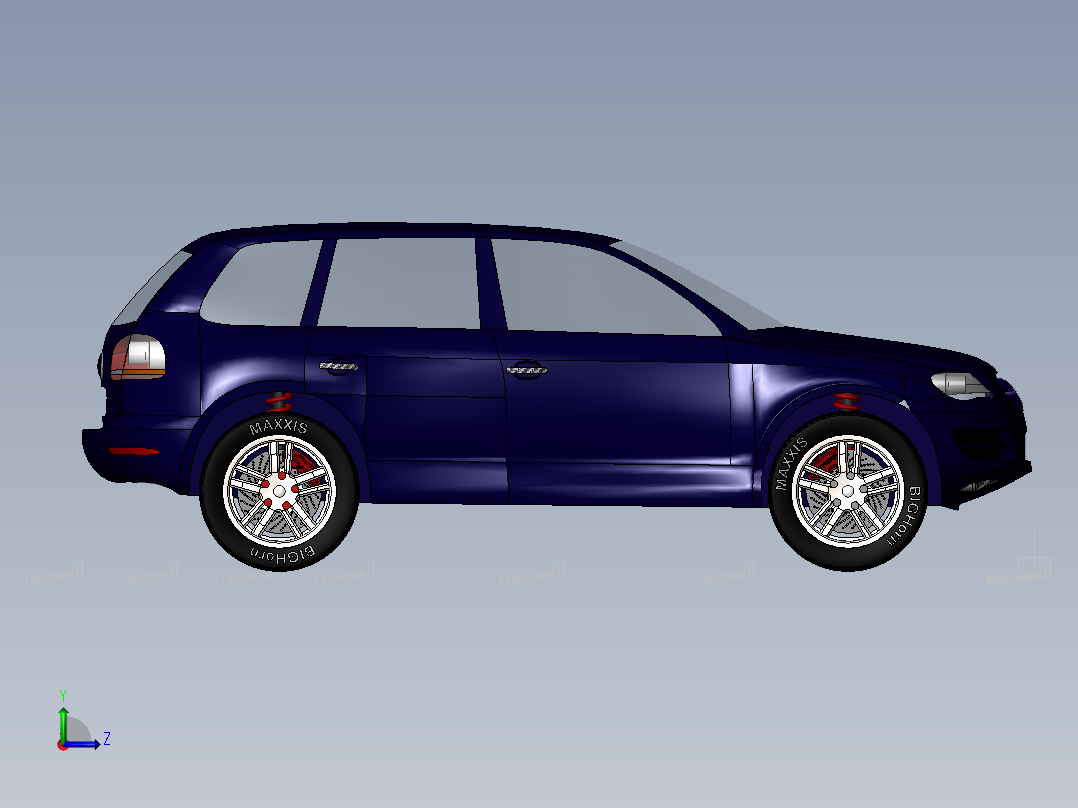 大众途锐SUV左视图