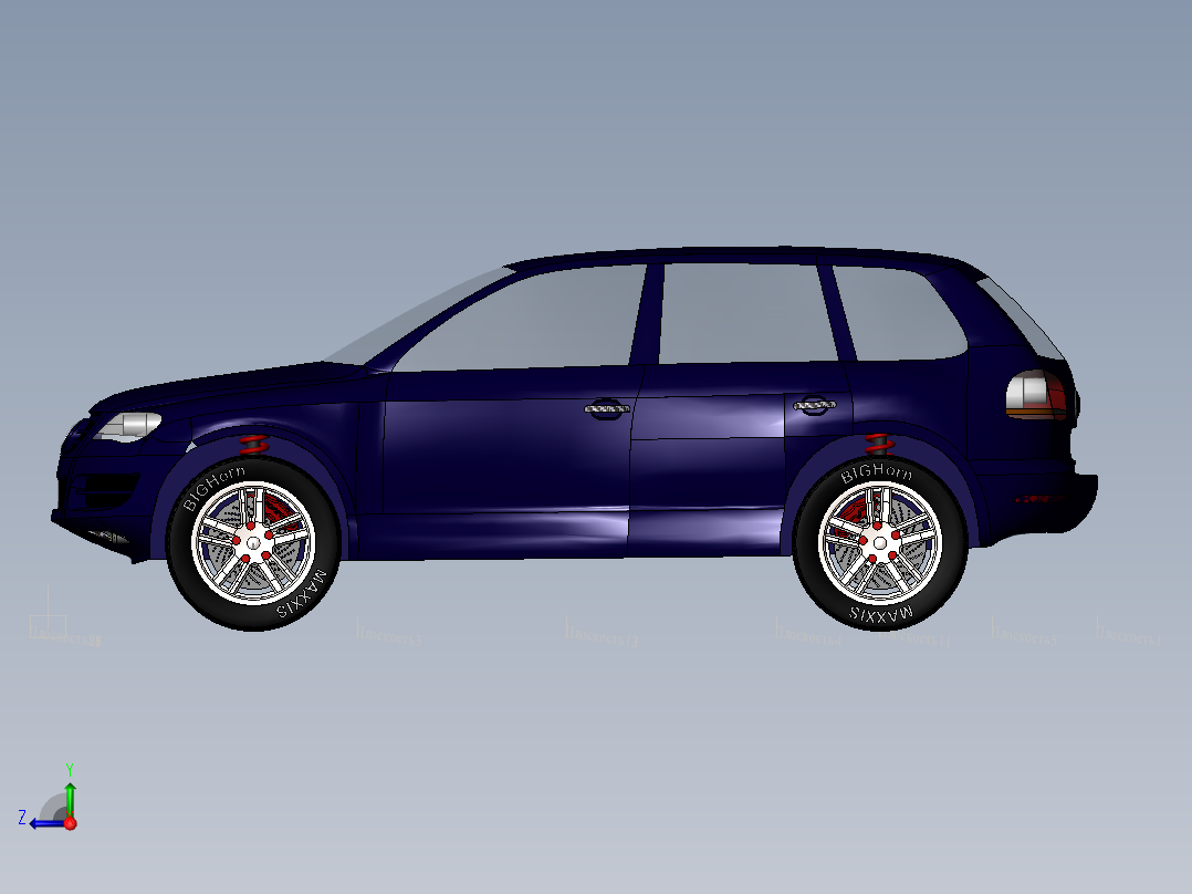 大众途锐SUV右视图