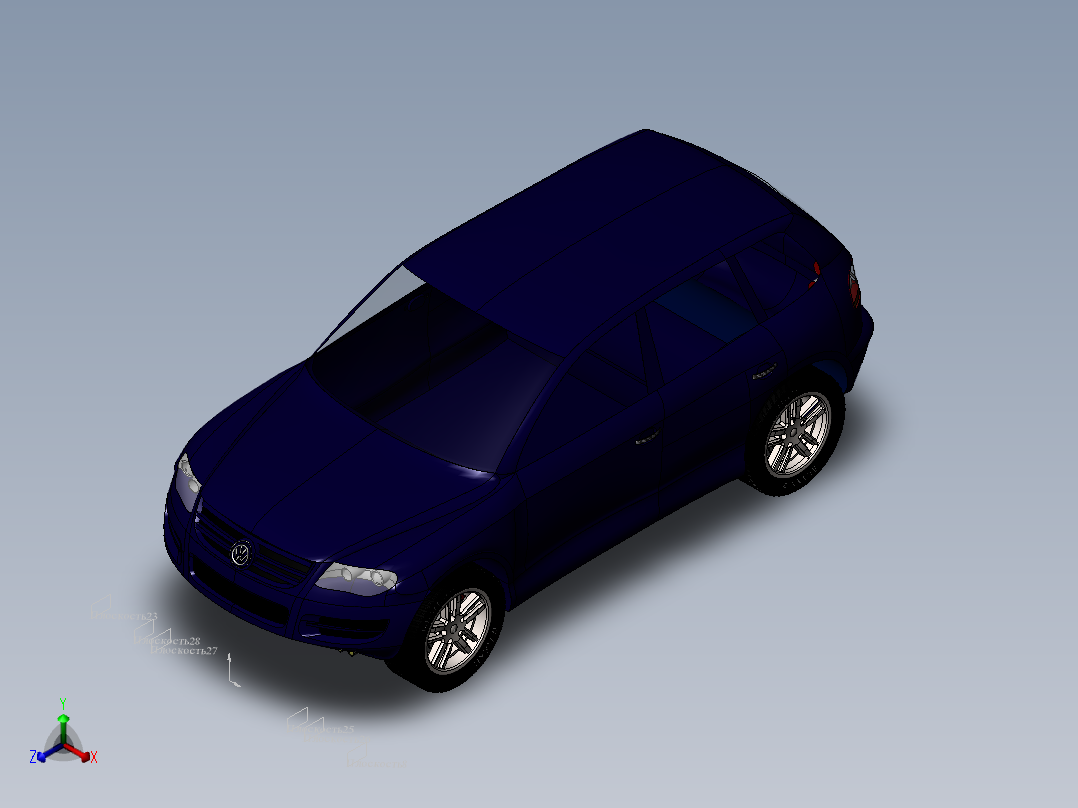 大众途锐SUV正等轴测图