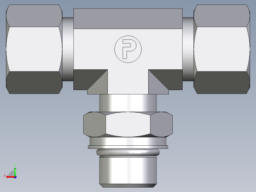 卡套式工业通用硬管接头EO_Adjustable_locknut_branch_tee_TEE12SMORCF后视缩略图