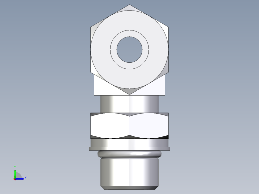 卡套式工业通用硬管接头EO_Adjustable_locknut_branch_tee_TEE12SMORCF左视缩略图