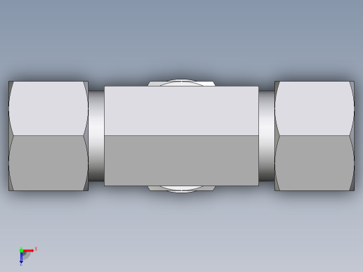 卡套式工业通用硬管接头EO_Adjustable_locknut_branch_tee_TEE12SMORCF俯视缩略图