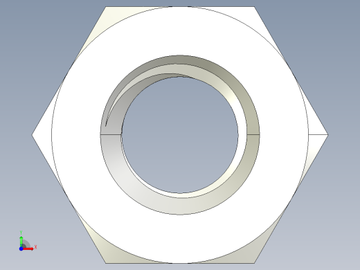 DIN 934 螺母-M3.5 Nut.STEP前视缩略图