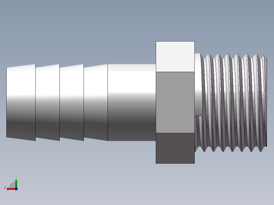 水管接头-有边 [DN15X16]后视图