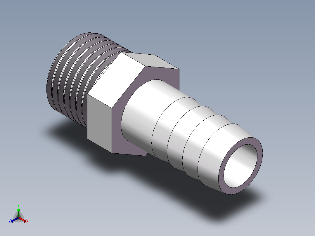 水管接头-有边 [DN15X16]正等轴测图