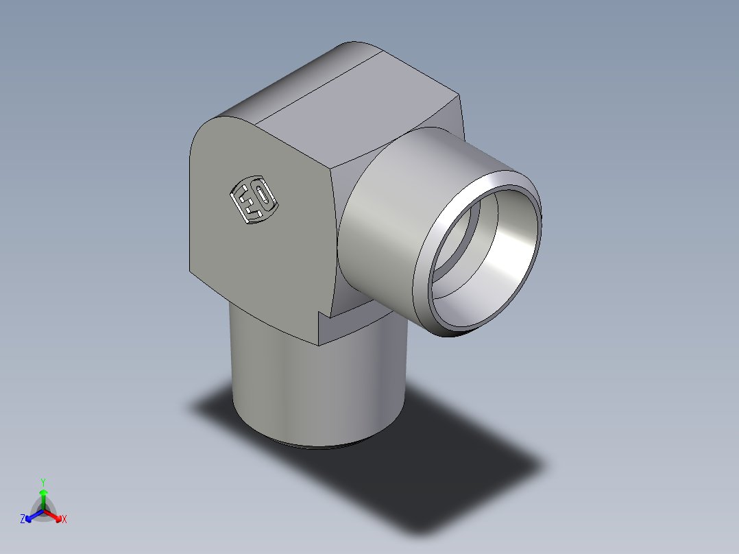 卡套式工业通用硬管接头EO_Male_stud_elbow_WE10LLRCFX正等轴测图