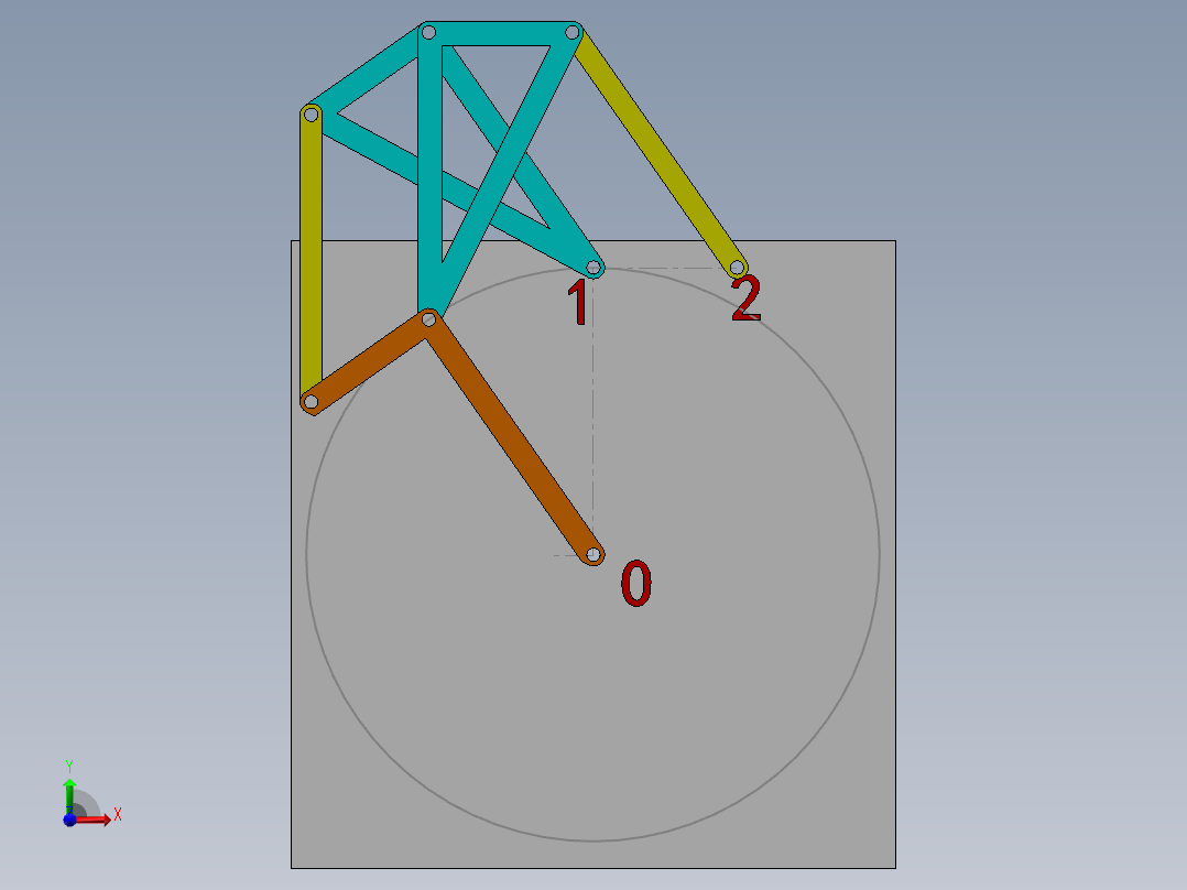 三角绘圆机构前视图