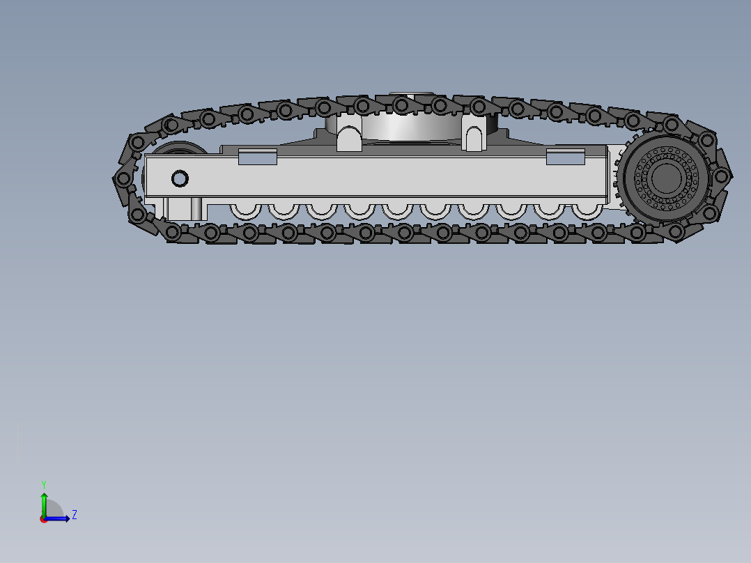 under carriage履带底盘结构左视图