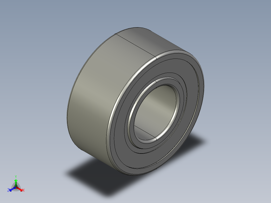 SKF带密封的双列角接触球轴承3D模型正等轴测图