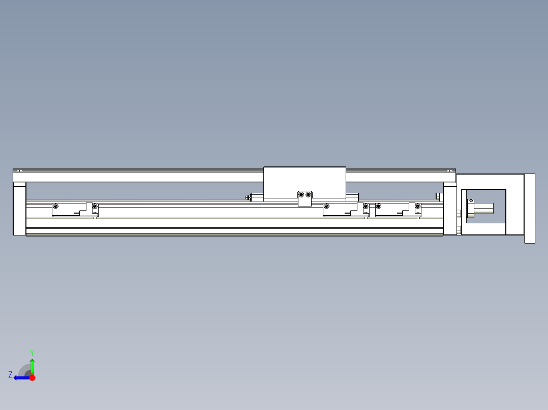 TPA-KNR-100E-2020C-L300A1-M-H75-N3线性模块铝制底座右视图