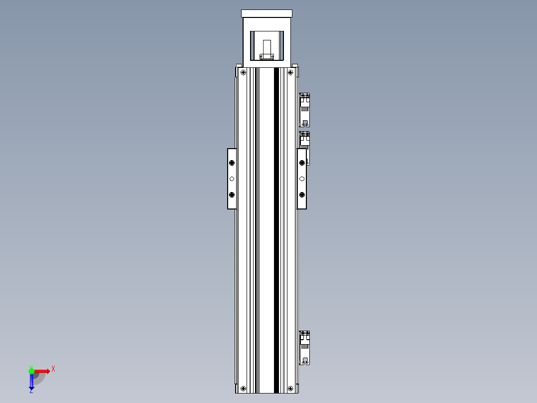 TPA-KNR-100E-2020C-L300A1-M-H75-N3线性模块铝制底座俯视图