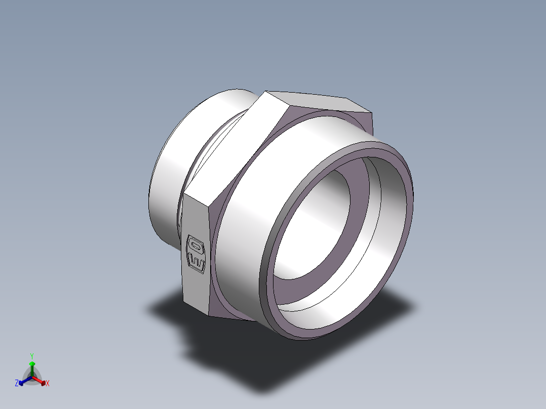 美制O圈密封接头、1CO-52-20正等轴测图