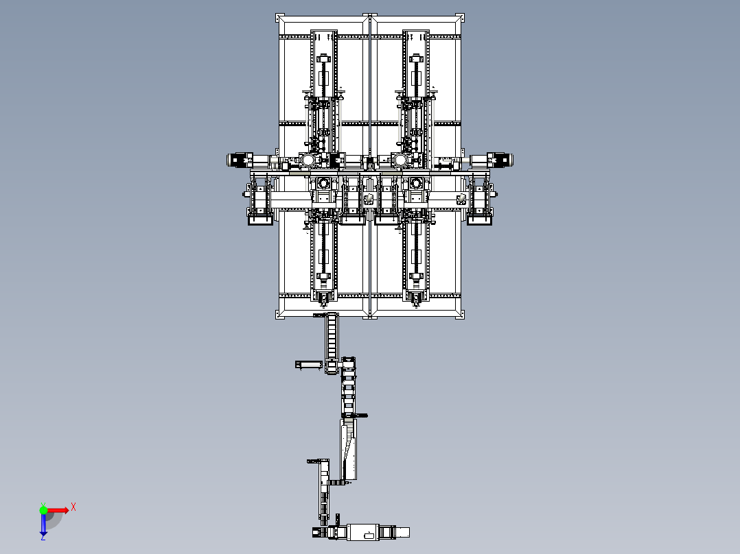 传感器接线检测装盒机俯视图