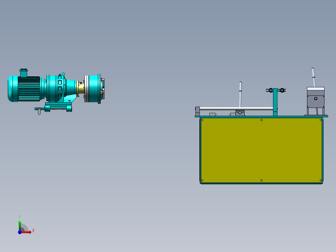 数控机床、滚螺纹机床3D数模图纸 Solidworks设计前视图