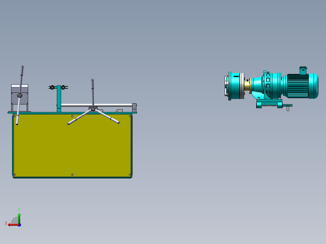 数控机床、滚螺纹机床3D数模图纸 Solidworks设计后视图
