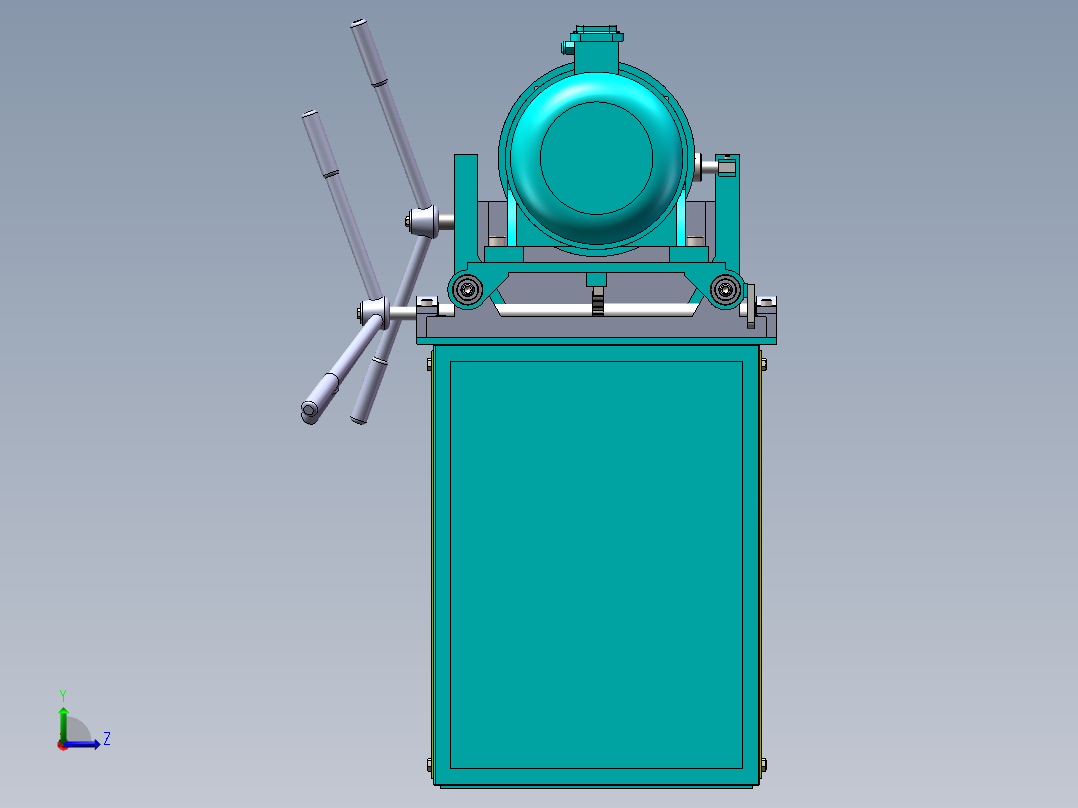 数控机床、滚螺纹机床3D数模图纸 Solidworks设计左视图