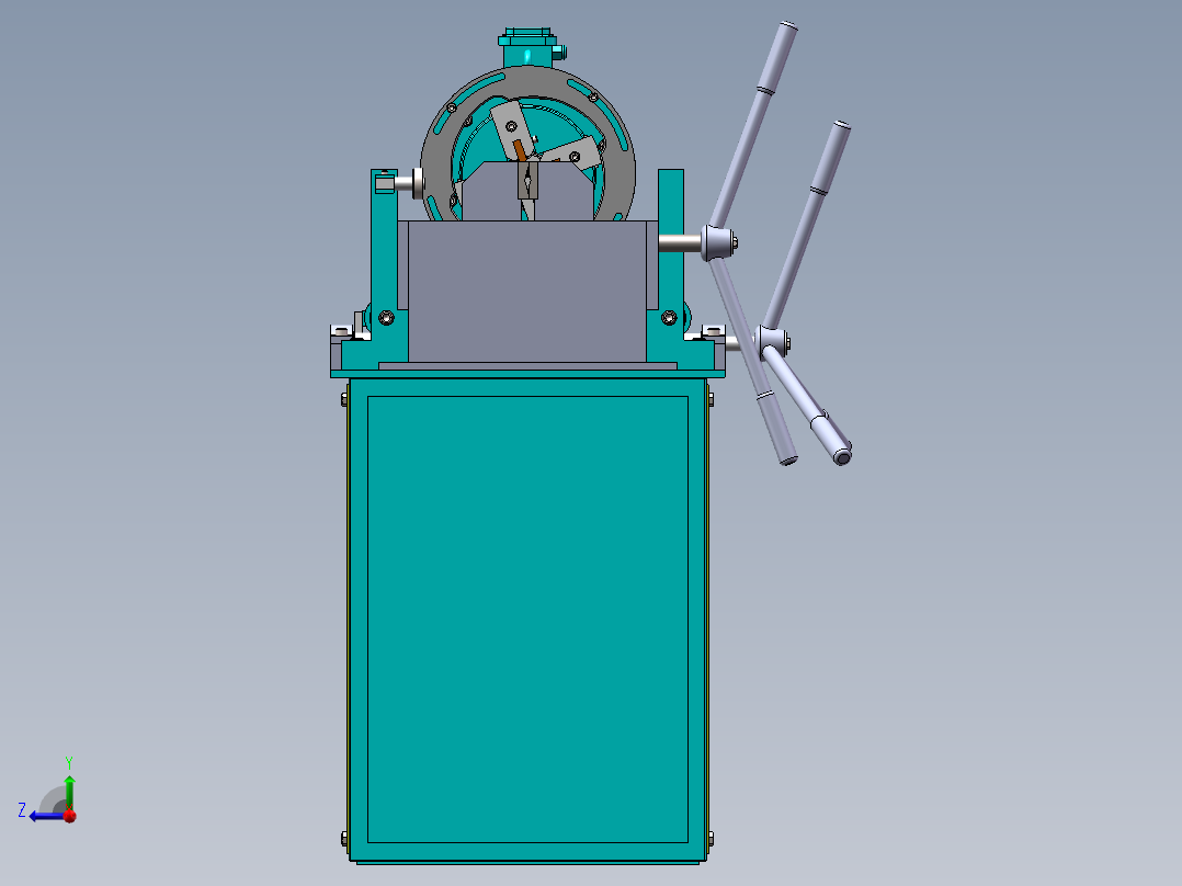 数控机床、滚螺纹机床3D数模图纸 Solidworks设计右视图