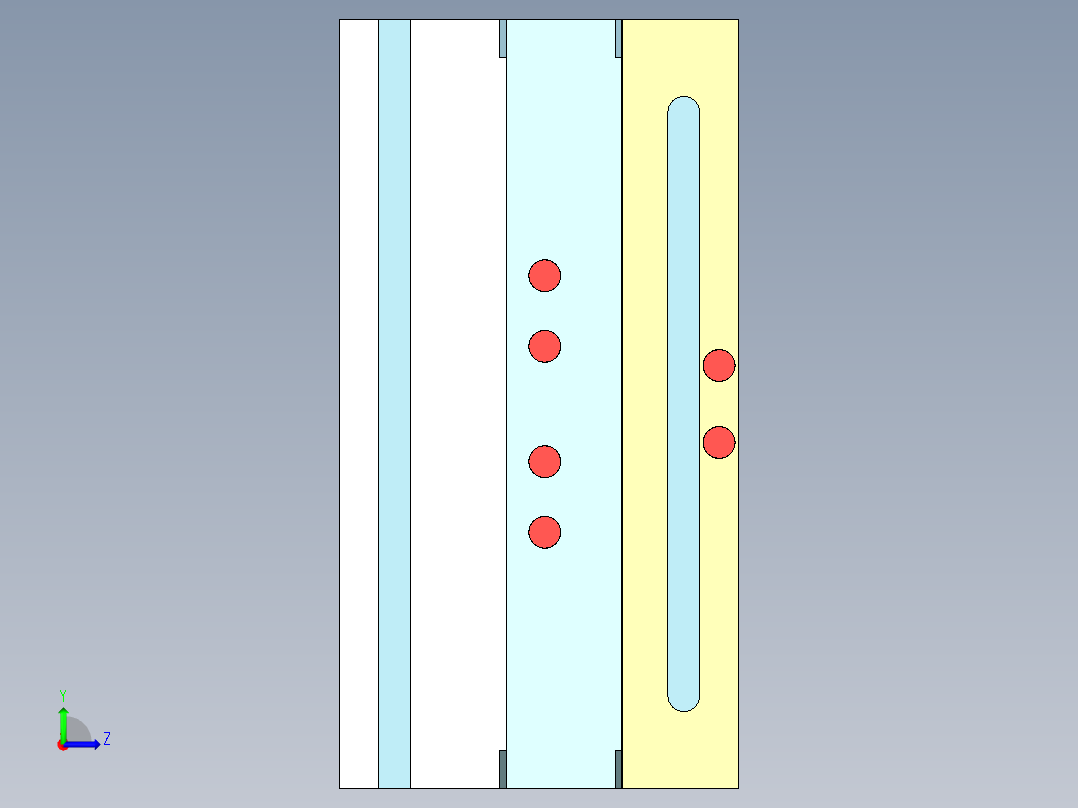 拖鞋架壳体（两板模）左视图
