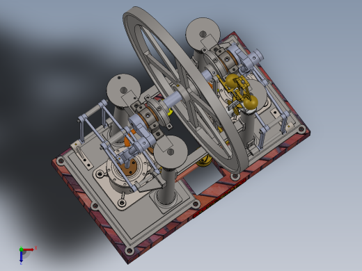 2缸蒸汽机2-cyl-antabular-steam-engine-模型格式为 sw stp俯视缩略图