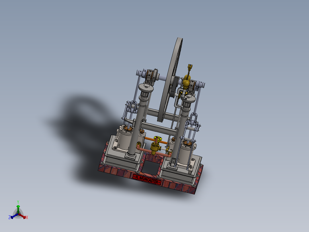 2缸蒸汽机2-cyl-antabular-steam-engine-模型格式为 sw stp正等轴测图