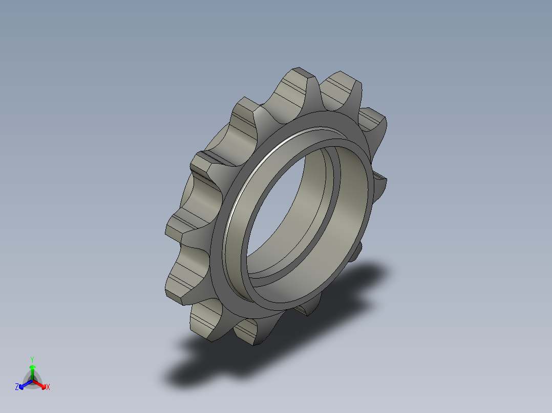 从动链轮16A-12正等轴测图