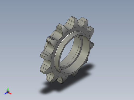 从动链轮16A-12正等轴测缩略图