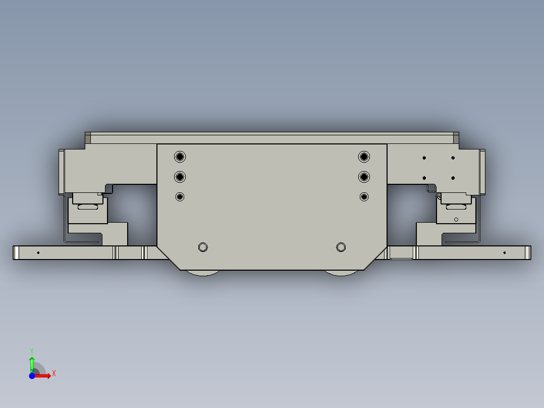 垛机行走轨道组合前视图