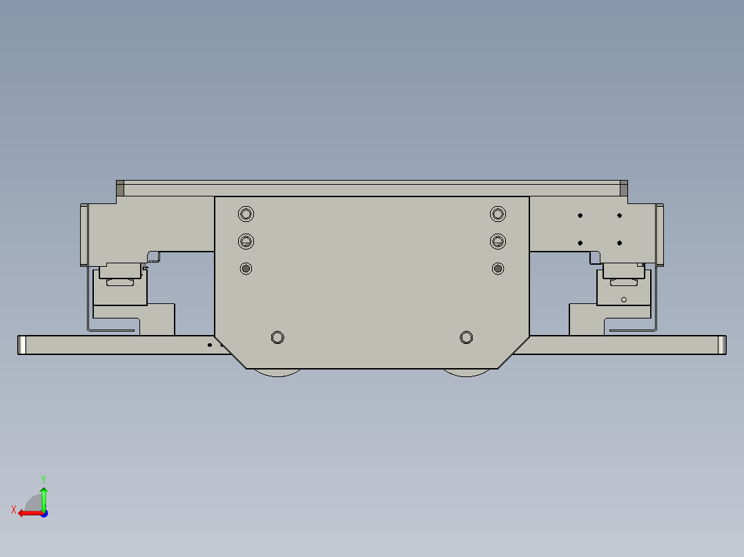 垛机行走轨道组合后视图
