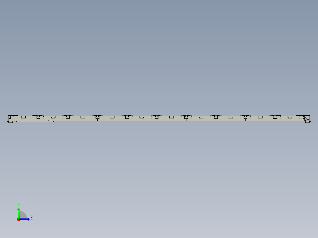 垛机行走轨道组合左视图