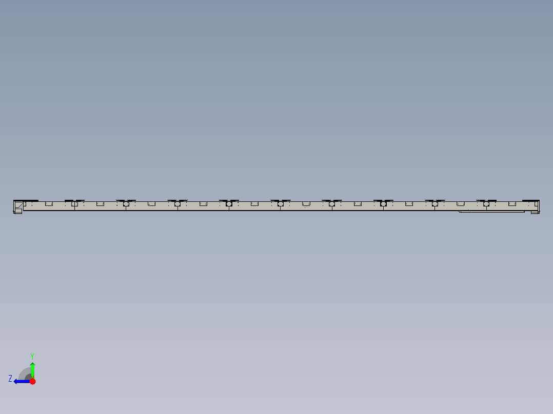 垛机行走轨道组合右视图