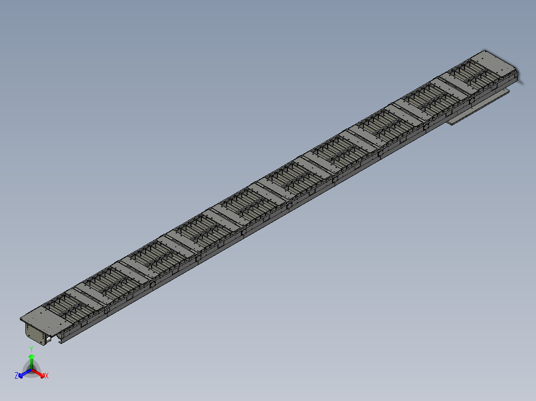垛机行走轨道组合正等轴测图
