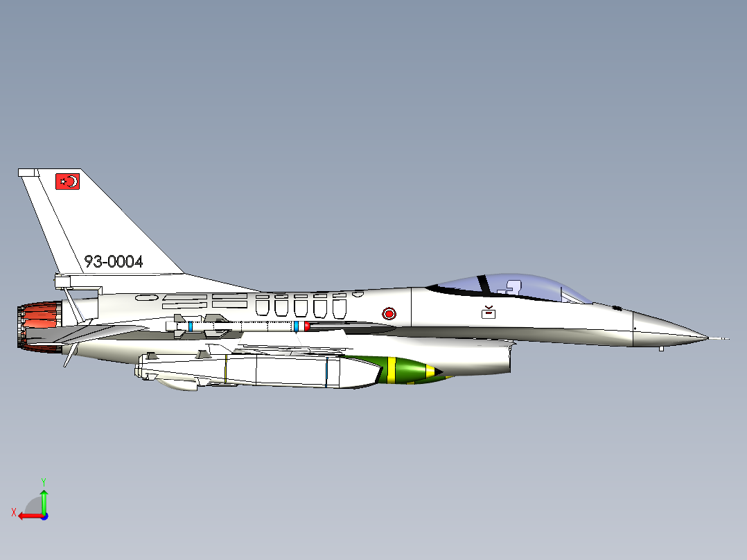 F-16 战斗机猎鹰后视图