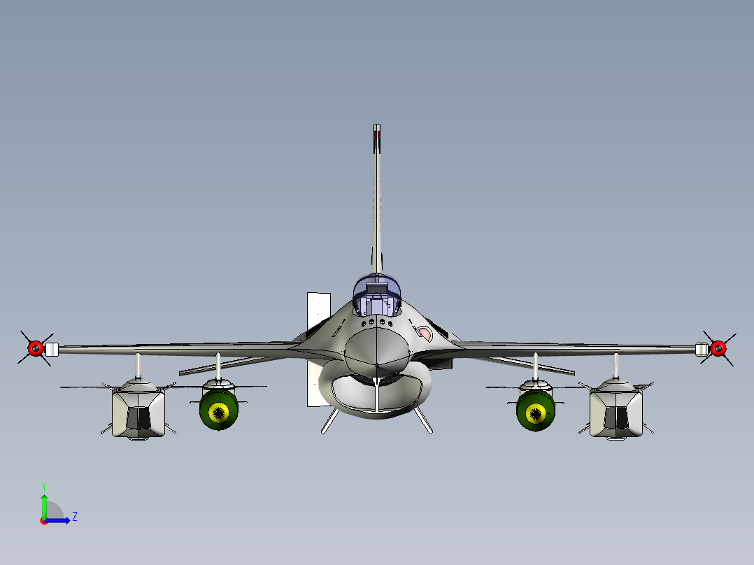 F-16 战斗机猎鹰左视图