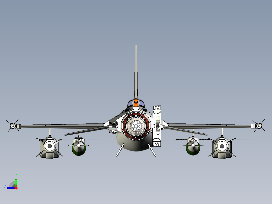 F-16 战斗机猎鹰右视图