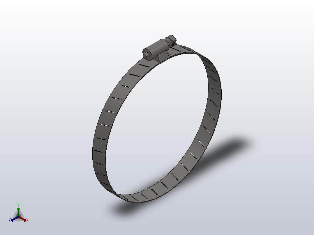 Q676 B型和C型蜗杆传动式软管环箍_Q676127正等轴测图